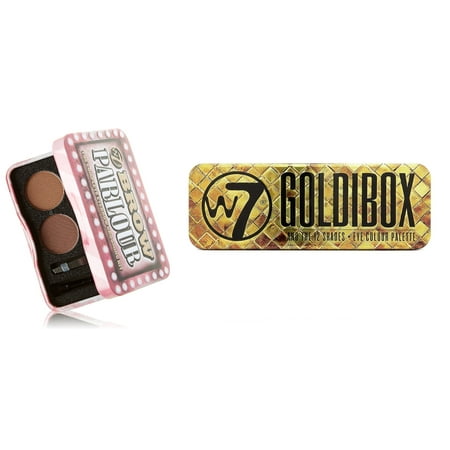 W7 Holiday Kit: Goldibox and the 12 Shades Eye Colour Palette Tin, 12 Eye Shadows + Brow Parlour The Complete Eyebrow Grooming Kit + Beyond BodiHeat Patch, 1