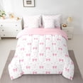 thumbnail image 2 of Feelyou Cartoon Pink Bow-tie Twin Bedding Sets 7pcs, Fairy Princess Bedding Comforter Set, 2 of 8