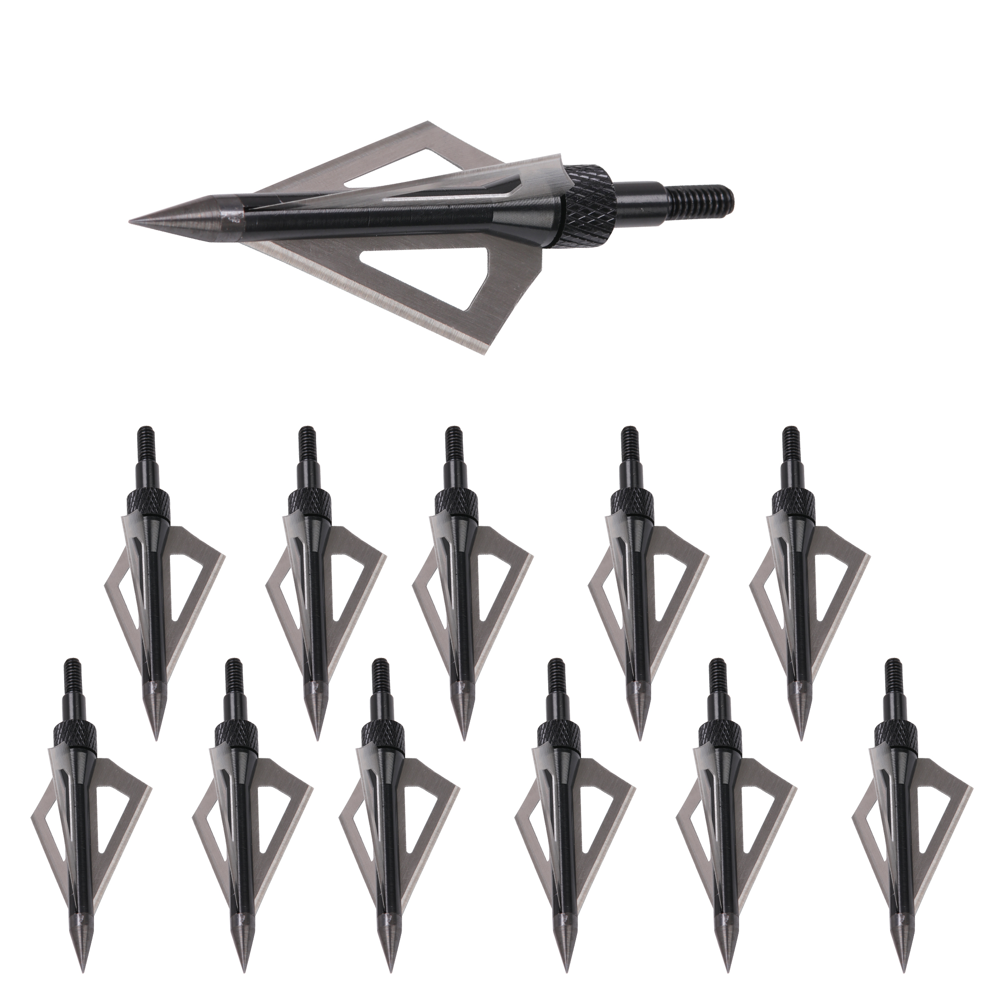 12 Pack 100 Grain Hunting Tips Archery Broadheads For Recurve Bow Target Shooting