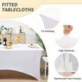 thumbnail image 2 of Mantel fijo de spandex blanco de 6 pies para mesa rectangular x12, 2 of 7
