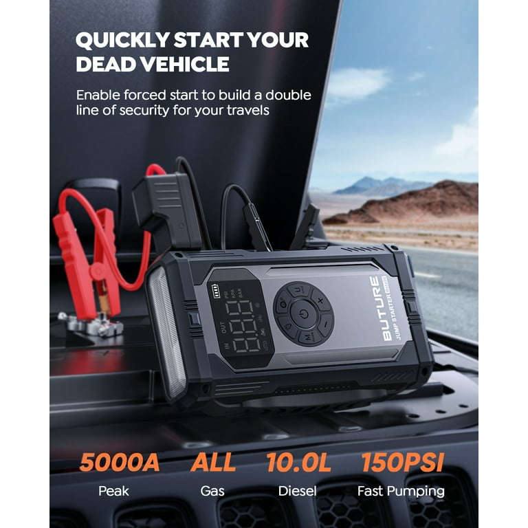 アクセサリー BUTURE Jump Starter with Air Compressor BUTURE 4000A Jump Starter with Air Compressor 150PSI