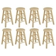 thumbnail image 1 of PJ Wood Classic Round-Seat 24" Kitchen Counter Stools, Natural (Set of 8), 1 of 7