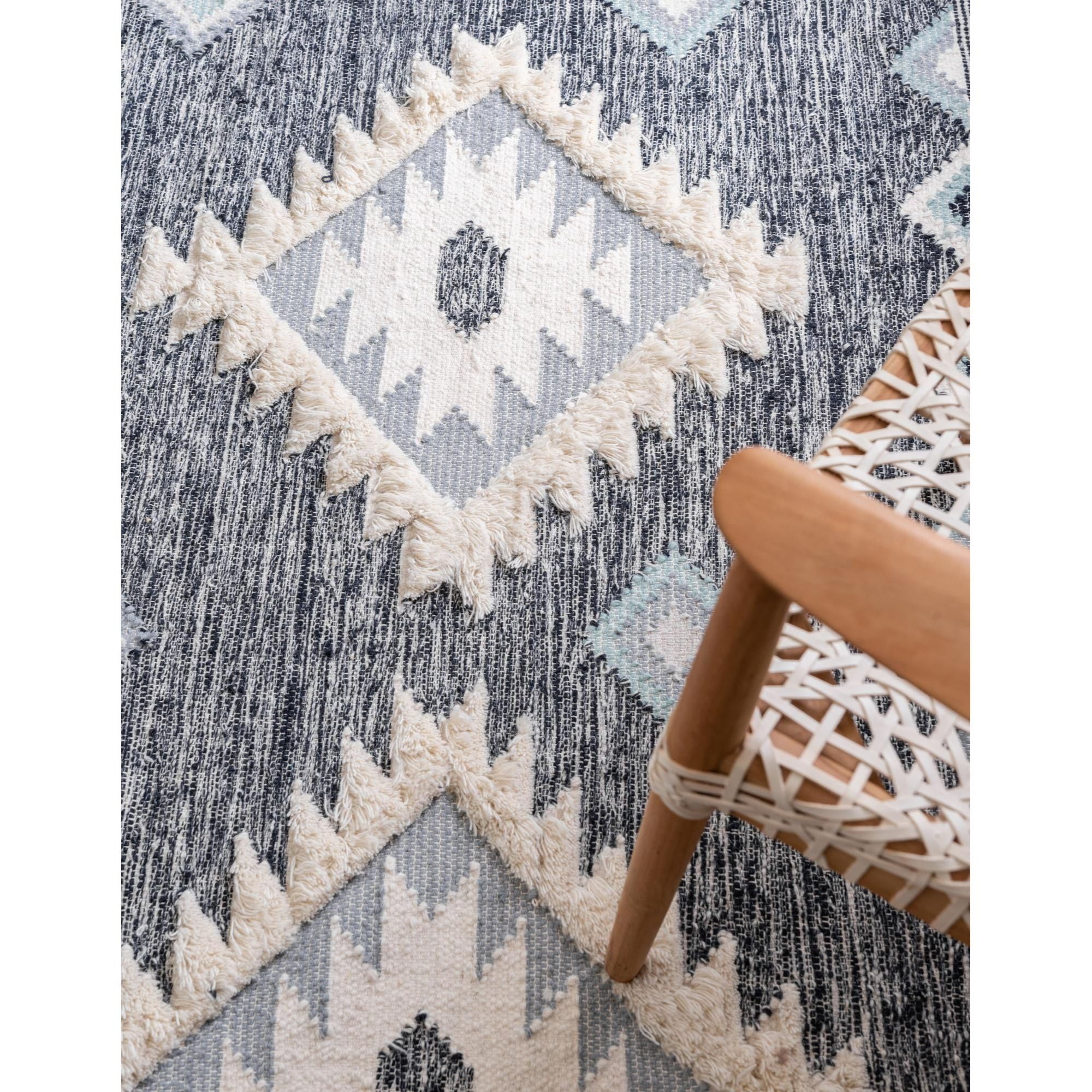 Unique Loom Indoor Rectangular Southwestern Boho Area Rugs Blue/White ...