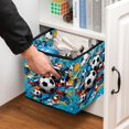 thumbnail image 5 of Football Cube Organizer Storage Cubes Toy Storage Organizer Bins, Foldable with Handle, 10.8"x10.5"x10.6", Large Capacity, 5 of 6