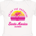 thumbnail image 4 of Inktastic Summer Enjoy the Sunshine Santa Monica California in Pink Boys or Girls Long Sleeve Baby Bodysuit, 4 of 5