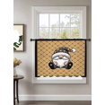 thumbnail image 2 of Sheer Curtains 54 Inch Length, Christmas Gnomes Semi Sheer Curtains Light Filtering Window Treatment, Winter Xmas Snowflakes Textured Yellow Privacy Voile Drapes for Living Room Bedroom 52x54 Inch, 2 of 7
