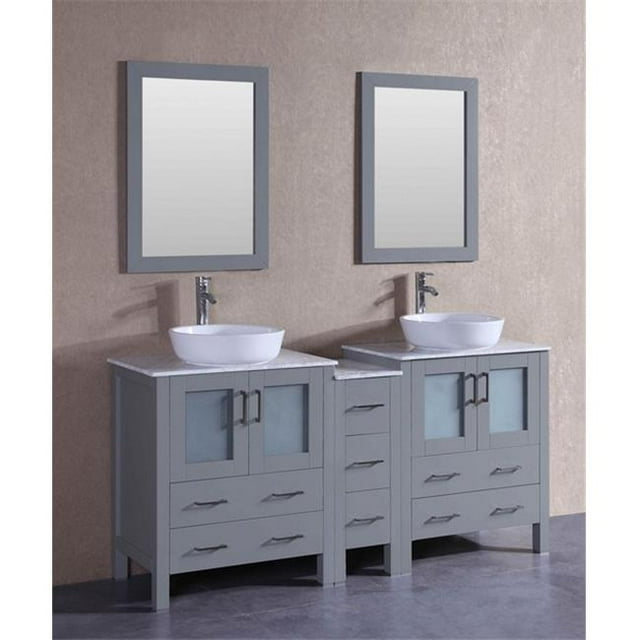 Mercury Import Group AGR230BWLCM1S 72 in. Bosconi Double Vanity Set - Gray