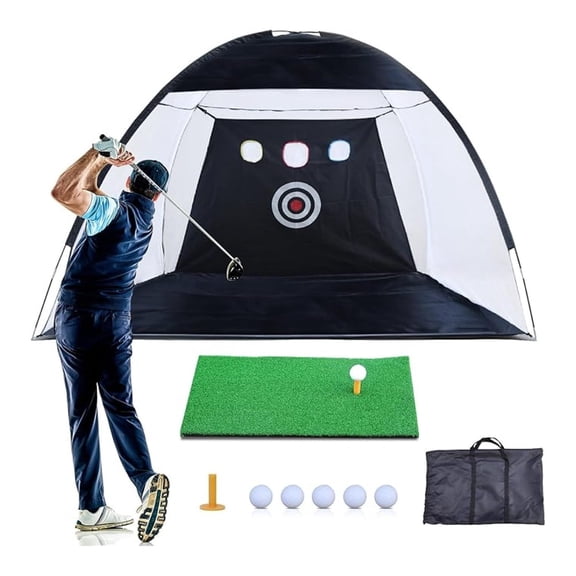 Golf Net, 10x7ft Golf Practice Net for Backyard Driving, Golf Hitting Net with Target/Mat/Balls/Tee/Bag for Outdoor Indoor, Gifts for Men Him Dad Boys Golfers