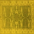 thumbnail image 1 of Ahgly Company Machine Washable Indoor Square Oriental Yellow Traditional Area Rugs, 5' Square, 1 of 4