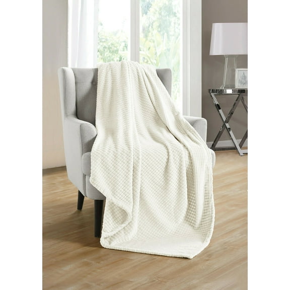 Kate Aurora Living Ultra Soft & Plush Hypoallergenice Tufted Fleece Throw Blanket Covers - Assorted Colors