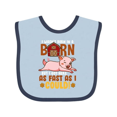 

Inktastic Farmer Funny Born in a Barn Gift Baby Boy or Baby Girl Bib