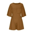 thumbnail image 4 of Gspmoly Short pour Femme, Combinaison à Bretelles Longue d'Été Décontractée Unie au Style Élégant pour Femme, Short de Randonnée pour Femme jusqu'à 70 % de Rabais Brun m, 4 of 5