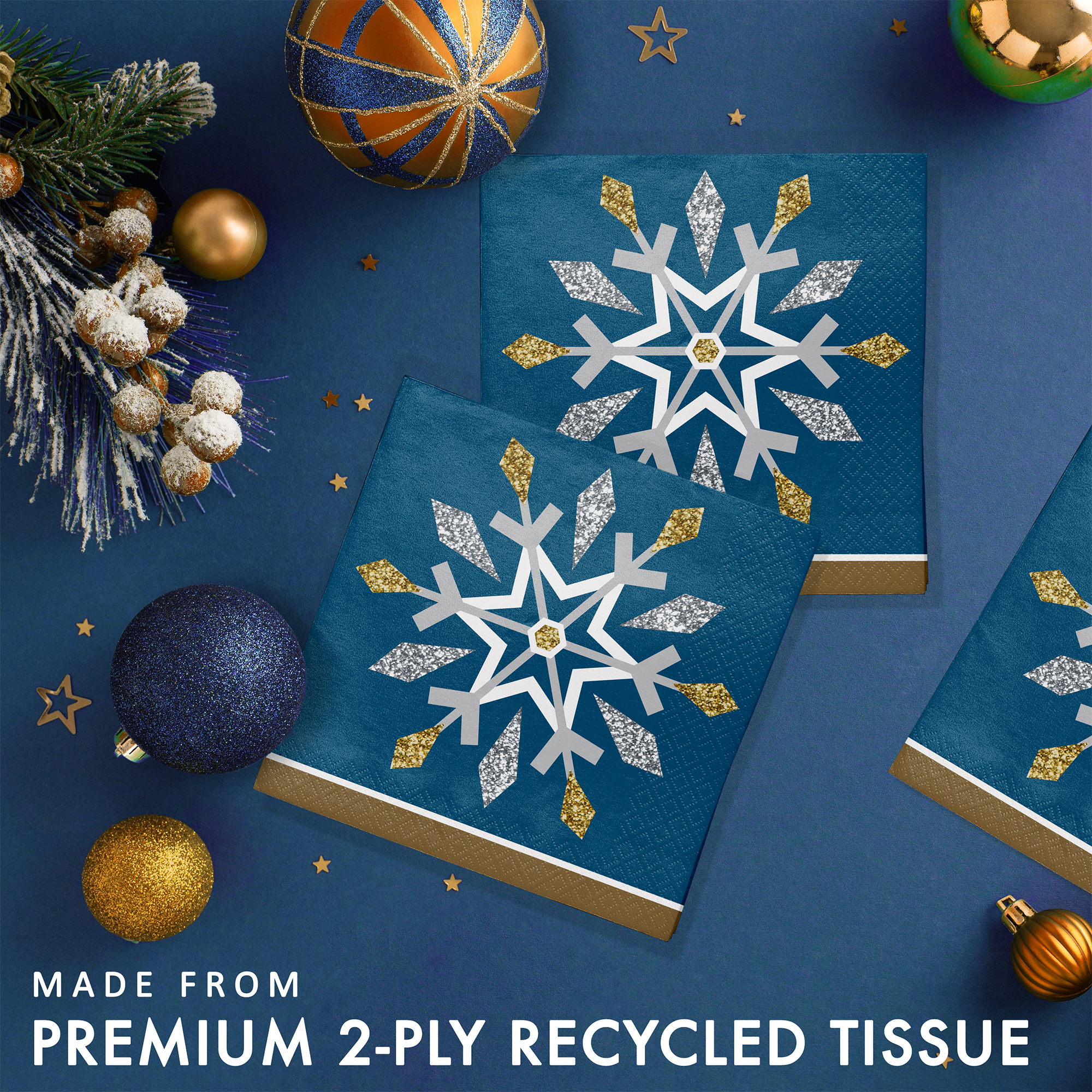 Creative Converting Whimsical Winter Christmas Tableware Set, Serves 8
