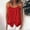 Red, variant on Women's Waffle Knit Henley Cami, Spaghetti Strap Tank Top with Button Placket, Casual Relaxed Fit Summer Wear Black XXL