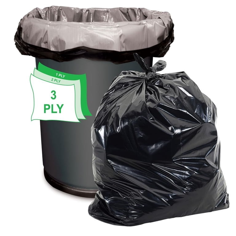 Aluf Plastics 56 Gallon MIL eq Black Heavy Duty Trash Bags