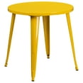 thumbnail image 4 of Emma + Oliver Commercial 30" Round Yellow Metal Indoor-Outdoor Table Set with 2 Arm Chairs, 4 of 5
