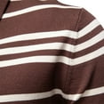 thumbnail image 4 of HAiming Men's Striped Knit Tops Lapel Collar Button Pullover Long Sleeve Sweater Casual Trendy Clothes, 4 of 8