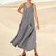 thumbnail image 1 of WILLBEST Vestido Corto De Verano Para Mujer, Color Liso, Sin Mangas, Cuello En V, Elegante, Holgado, Informal, Largo, Con Bolsillos, Cómodo Y Elegante Para Uso Diario., 1 of 3