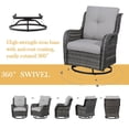 thumbnail image 4 of Gymojoy 3 Pieces Outdoor Wicker Swivel Rocker Patio Set,Patio Conversation Set, Swivel Rocking Chairs Set with Side Table( Gray Wicker/Gray Cushion), 4 of 11