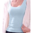 thumbnail image 3 of Women'S Sleeveless Square Neck Tank Top Double Layer Basic Crop Tops Summer Fitness Workout Casual Tops Blue L, 3 of 9