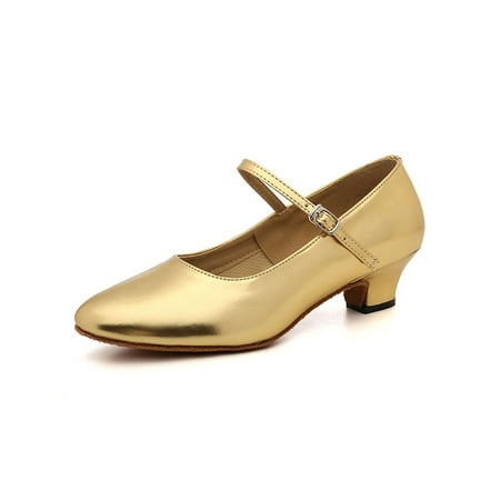

Difumos Girls Breathable Round Toe Cheerleading Shoe Dance Sneakers Sport Lightweight Cheer Shoes 3.5cm Bright Golden Platform 7