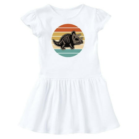 

Inktastic Dinosaur Triceratops Skeleton Vintage Gift Toddler Girl Dress