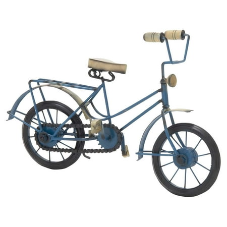 Metal Wood Blue Bicycle