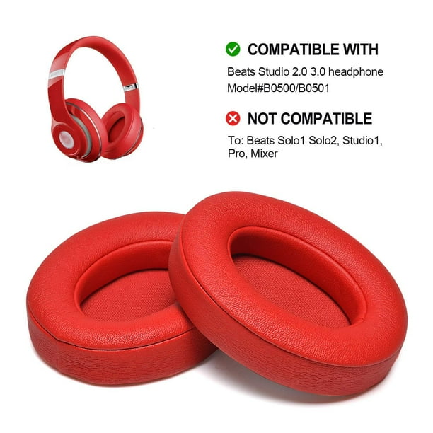 Beats Ear Cushion, AGPTEK 2 Pieces Red Foam Replacement Earpads