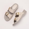 thumbnail image 4 of Sandalias de playa de verano con correa de hebilla doble zapatos de vestir informales cómodos sandalias de vestir de punta abierta para mujeres, 4 of 9