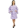 thumbnail image 3 of Bimba Kimono Imprimé Feuille pour Femmes Robe Manches Longues en Coton Popeline - 20, 3 of 5