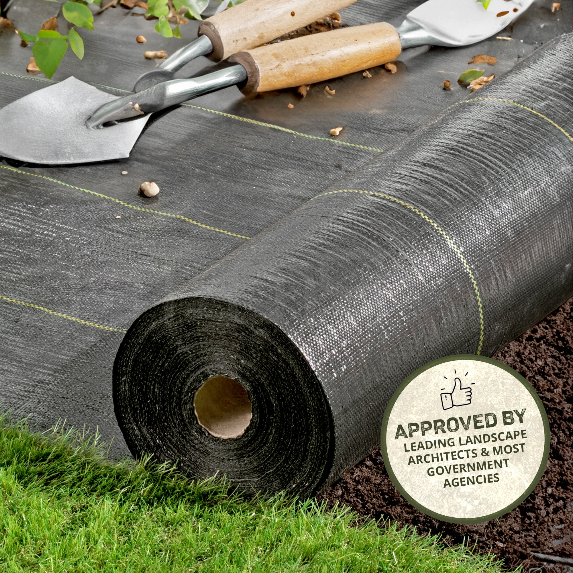 DeWitt Sunbelt Weed Barrier Fabric 3.2 oz, Heavy-Duty Ground Cover, 3 x 200 Feet