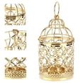 thumbnail image 4 of Candle Lanterns Birdcage Shape Electroplated Gold Retro Ornaments for European Style, 4 of 5