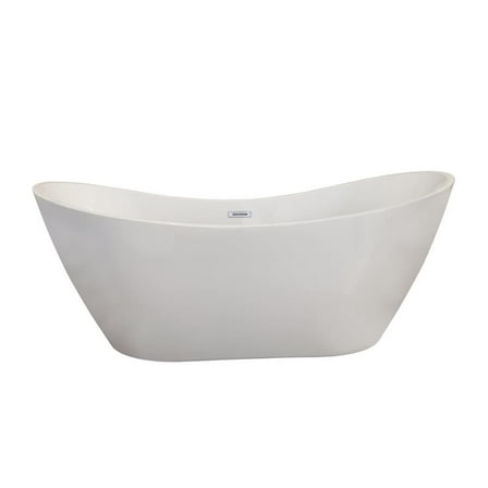 Pemberly Row 70" x 32" Freestanding Soaking Acrylic Bathtub in White
