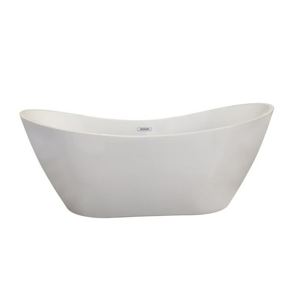 Pemberly Row 70" x 32" Freestanding Soaking Acrylic Bathtub in White
