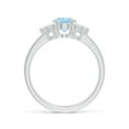 thumbnail image 2 of ANGARA Natural Solitaire Oval 1 ct Aquamarine and Diamond Promise Ring in 14K White Gold for Women (Size-8x6mm) | March Birthstone, Anniversary, Jewelry Gift for Women | Natural Aquamarine Ring, 2 of 10