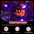 thumbnail image 4 of Tcbosik 24 inch Black Christmas Wreath, Pre-lit Artificial Halloween Wreath with 50 Purple & Orange Lights and 100 PVC Tips, Holiday Decoration with Ball Ornaments for Indoor, Outdoor, Home, Party, 4 of 8