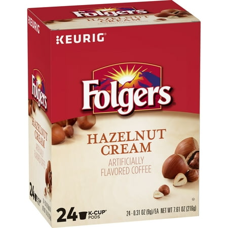 Folgers Hazelnut Cream Flavored Ground Coffee, K-Cup Pods ...