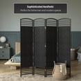 thumbnail image 6 of Red Lantern 5 1/2 ft. Tall Fiber Weave Room Divider - Black - 4 Panel, 6 of 6