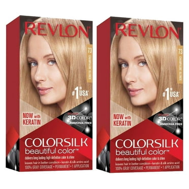 Pack of (2) Revlon ColorSilk Beautiful Color #73 Champagne Blonde 1 Application Hair Color for Unisex