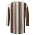 thumbnail image 4 of Women Striped Shirts 3/4 Sleeve Blouses Lady Plus Size Tunic Shirt Top Crewneck Pullover Tee Tops, 4 of 5