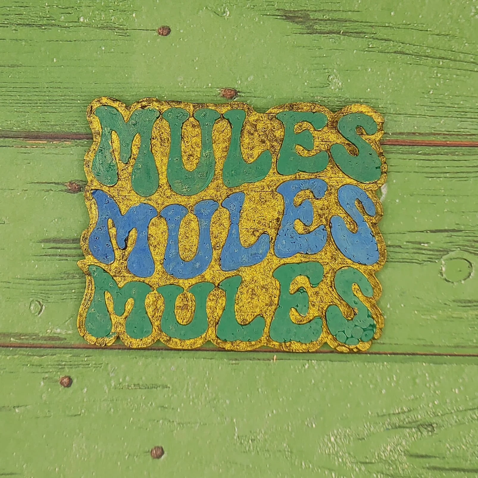 Mules 3x Retro Font School Mascot Silicone Freshie Mold