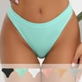 thumbnail image 4 of Women  Cotton Thongs Breathable Low Rise Bikini Panties Womens Comfy Sexy No Show Thong Underwear Seamless High Elastic, S-XL, 4 of 5