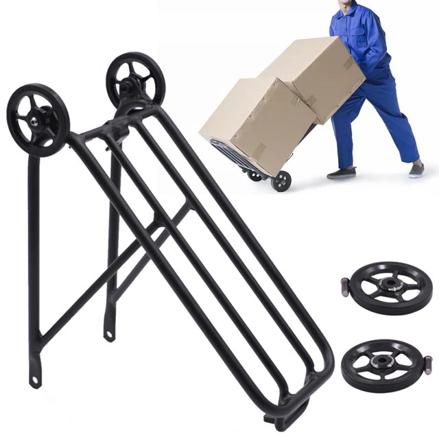 Portaequipajes trasero para de 1 pieza, plegable con accesorios de rueda , soporte de estante de aleación de aluminio, Negro DYNWAVEMX Parrilla trasera plegable