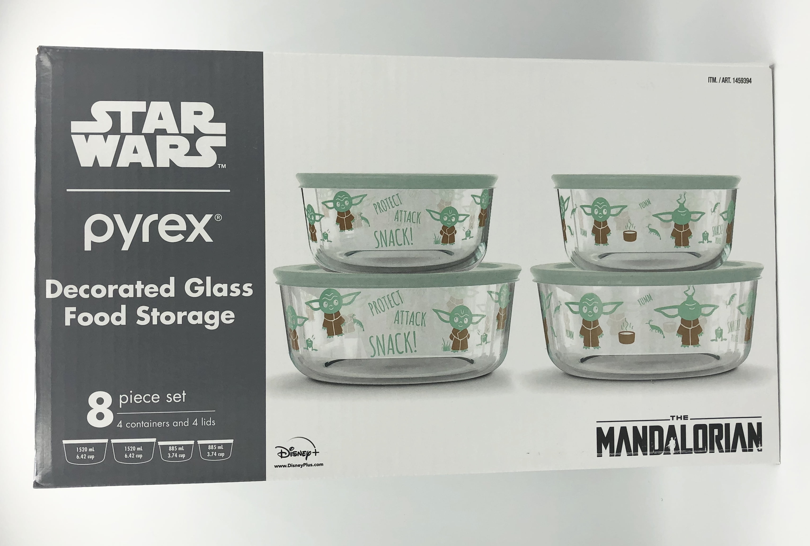 Pyrex® Star Wars™ The Child, Glass Storage, Green, 4 Piece Set