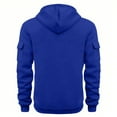 thumbnail image 3 of Hoodies for Men,Hooded Sweatshirt Loose Comfortable Zippered Raglan Sleeves Large Pockets for Daily Use,Sweatshirt,01 Blue,L, 3 of 3