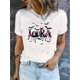 thumbnail image 1 of Camiseta para mujer veranoMinimalist English Butterfly Bat Pattern Print T-shirt, Short Sleeve Crew Neck Casual Top For Summer & Spring, Women's ClothingFather's Day, Mother's Day, New Year, Spring, 1 of 6
