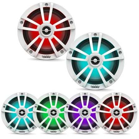Infinity 622MLW 6-1/2" Marine 2-Way Coaxial Speakers in White Finish with RGB Lighting