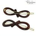 thumbnail image 5 of Parcelona French Ribbon Knot Infinity Small Celluloid Hair Barrettes for Women, 5 of 22