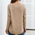 thumbnail image 6 of Hanerdun Women Knitted Sweater Female V-Neck Long Sleeve Pullover Khaki S, 6 of 6
