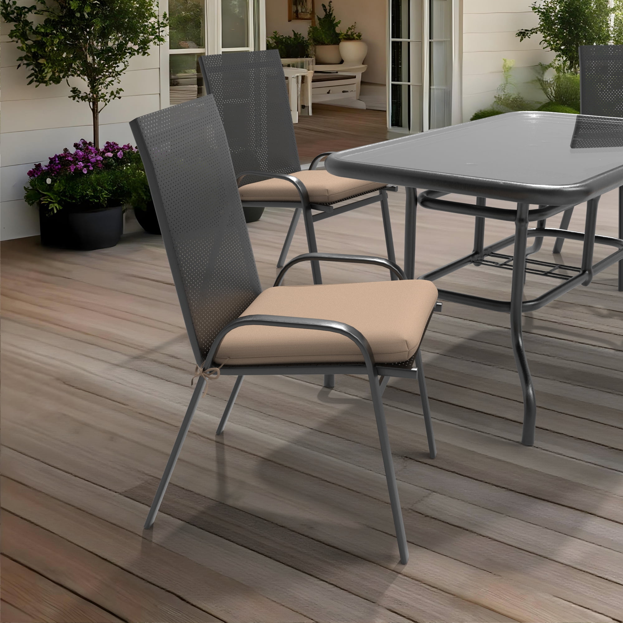 Covers & all CoverRite Square Dining Chair Cushions 3" Foam Tear and UV Resistant Outdoor chairs